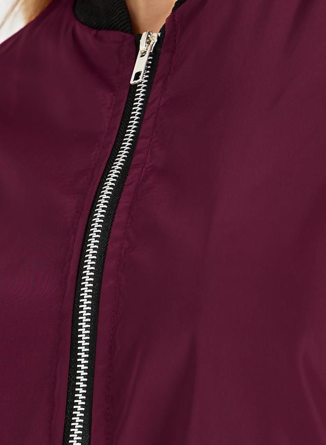 Styli Regular Fit Regular Length Zip Up Bomber Jacket - Image 5