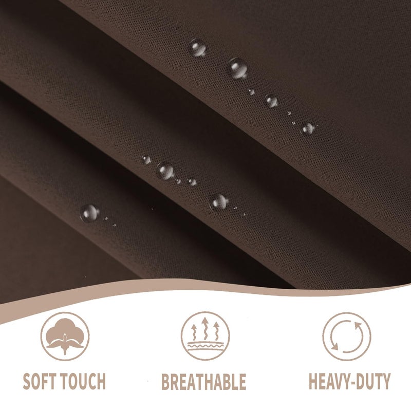 Vatge Door Window Curtains - Privacy Door Window Treatment Drapery for French Sliding Doors and Glass Patios  1 Panel  W25 x L40  Brown - Image 5