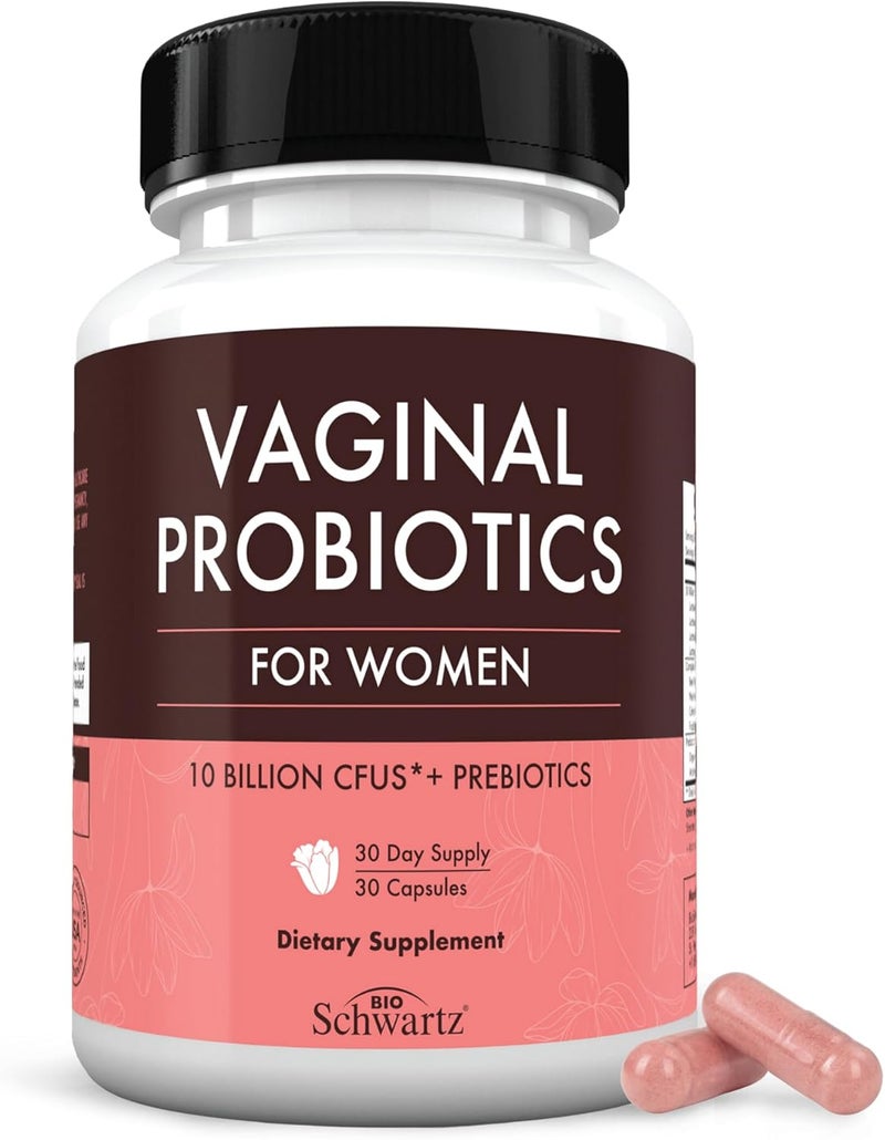 BioSchwartz Vaginal Probiotics for Women Supplement with Prebiotics Lactobacillus Crispatus  Supports Womens Health by Promoting Healthy Vaginal Odor Flora PH Balance  30 Day Supply 30 Capsules - Image 1