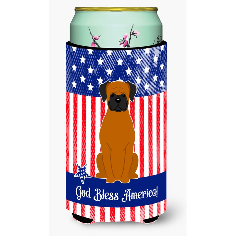 Caroline's Treasures ""Caroline's Treasures BB3110TBC Patriotic USA Fawn Boxer Tall Boy Hugger cold-beverage-koozies  Multicolor"" 