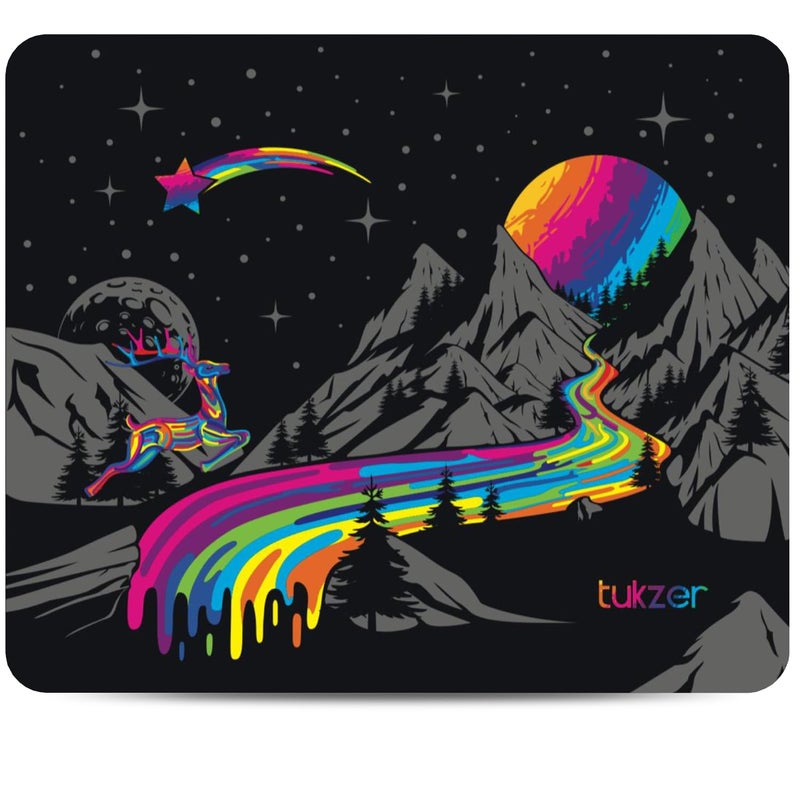 tuKZer Mouse pad with Non-Slip Rubber Base Desk Mat, Smooth Cloth Surface, Smooth Mouse Control, Speed and Precision Operation for Laser and Optical Mouse/Mice, Laptop, PC (238 X 200 mm-Vivid) - Image 1