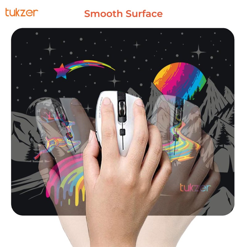 tuKZer Mouse pad with Non-Slip Rubber Base Desk Mat, Smooth Cloth Surface, Smooth Mouse Control, Speed and Precision Operation for Laser and Optical Mouse/Mice, Laptop, PC (238 X 200 mm-Vivid) - Image 4