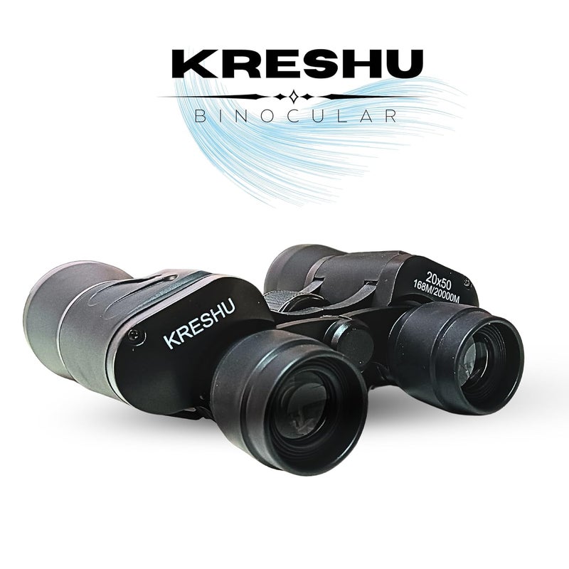 KRESHU 20X50 High-Power Binoculars | Ideal for Bird Watching, Sightseeing, Wildlife Trekking | FMC Lens & BAK4 Prism | Durable, Adjustable | Includes Bag & Strap (Pack 1) - Image 3