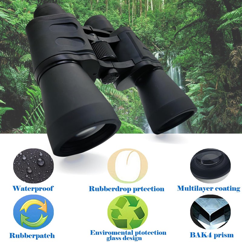 KRESHU 20X50 High-Power Binoculars | Ideal for Bird Watching, Sightseeing, Wildlife Trekking | FMC Lens & BAK4 Prism | Durable, Adjustable | Includes Bag & Strap (Pack 1) - Image 5