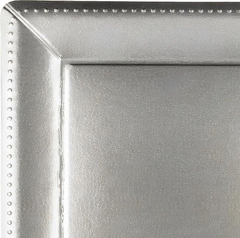 kaya Luxurious Silver Square Edge Beaded Paper Disposable Charger Plates  13 Pack of 10  Elegant and Ecofriendly  Perfect for Weddings Parties and Celebrations Large - Image 3