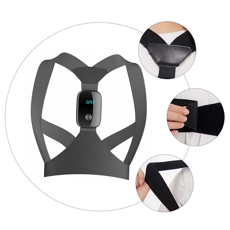 Smart Adjustable Posture Corrector Belt with Vibration Reminder Black Back Support for Adults - Image 4