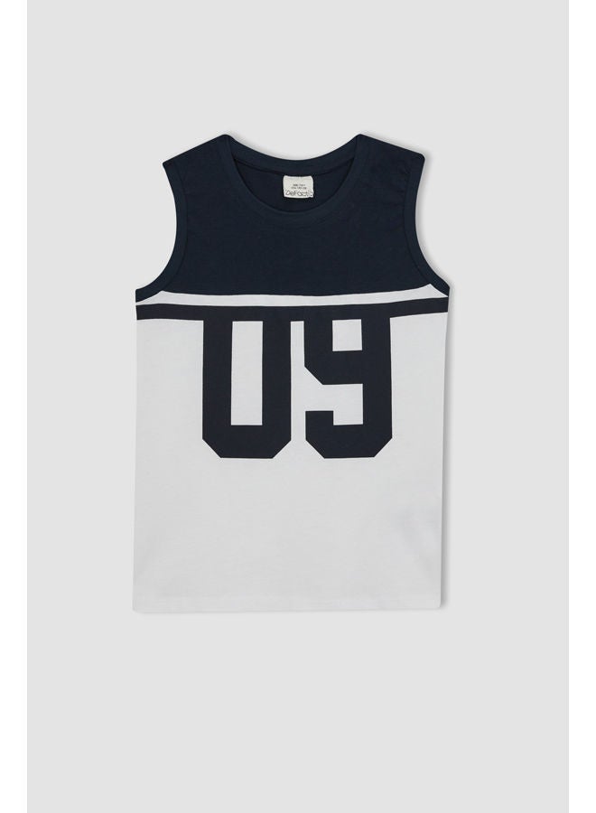 Boy Regular Fit Crew Neck Sleeveless Knitted Top