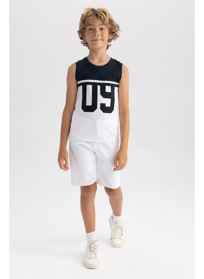 Boy Regular Fit Crew Neck Sleeveless Knitted Top
