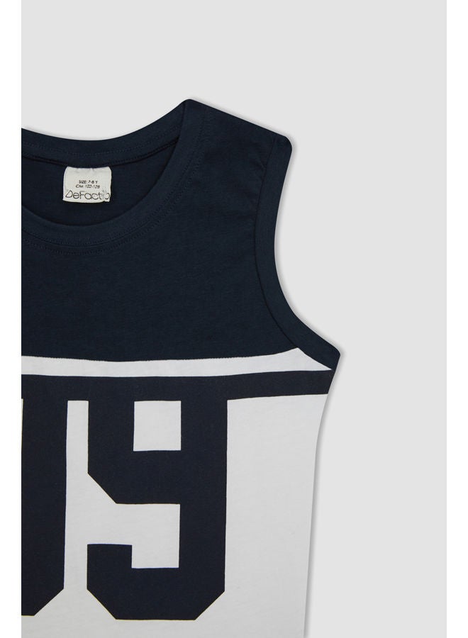 Boy Regular Fit Crew Neck Sleeveless Knitted Top
