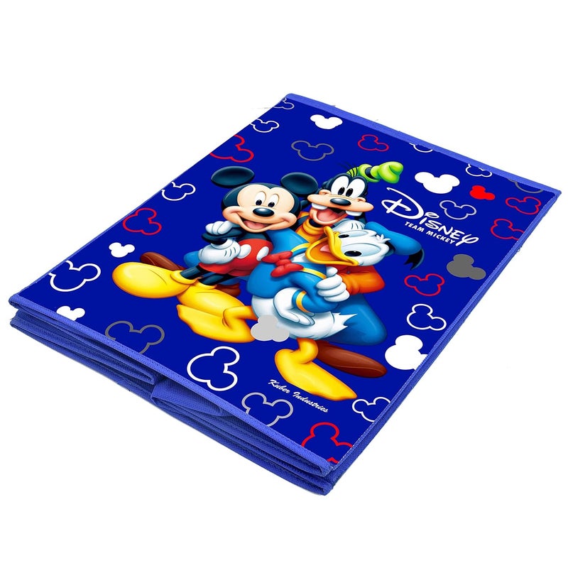 Kuber Industries Disney Team Mickey Print Non Woven Fabric Foldable Laundry Organiser with Lid & Handles (Royal Blue)-KUBMART3458 - Image 4