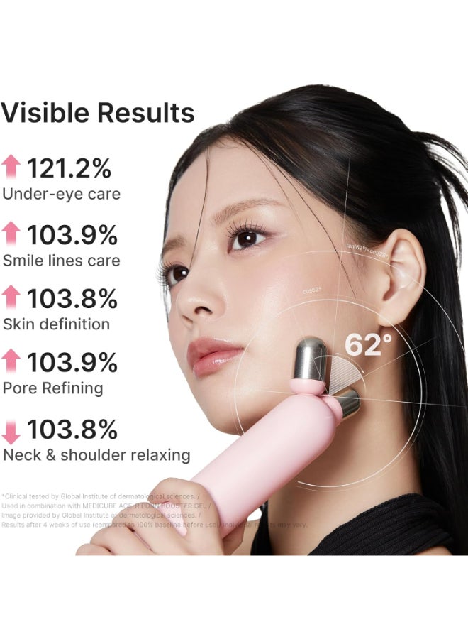 Medicube Mini Booster Pro Plus Face Roller Device Set | 2-in-1 Massage & Skincare Device | Jawline Care & Depuffing | Face & Body Massager with 3 Vibration Modes | Korean Facial Device, Pink - Image 5