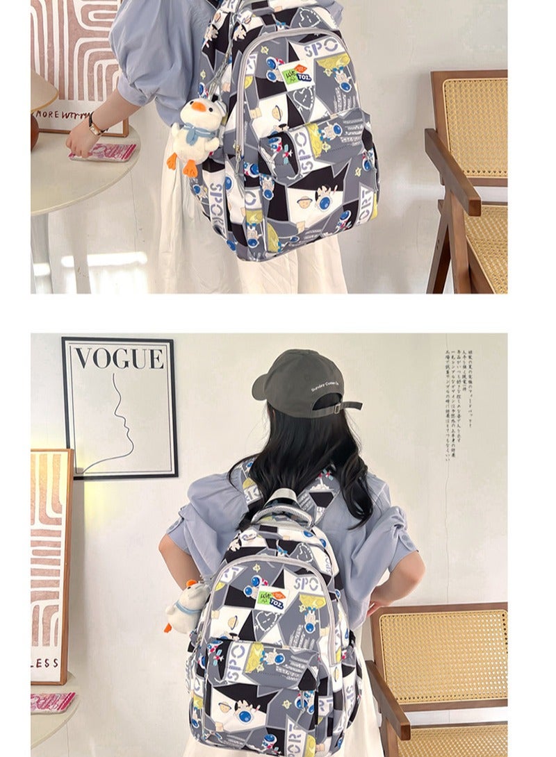 Sharpdo Cute Lightweight Water-Resistant Backpack with Adjustable Shoulder Straps - Black - Image 5