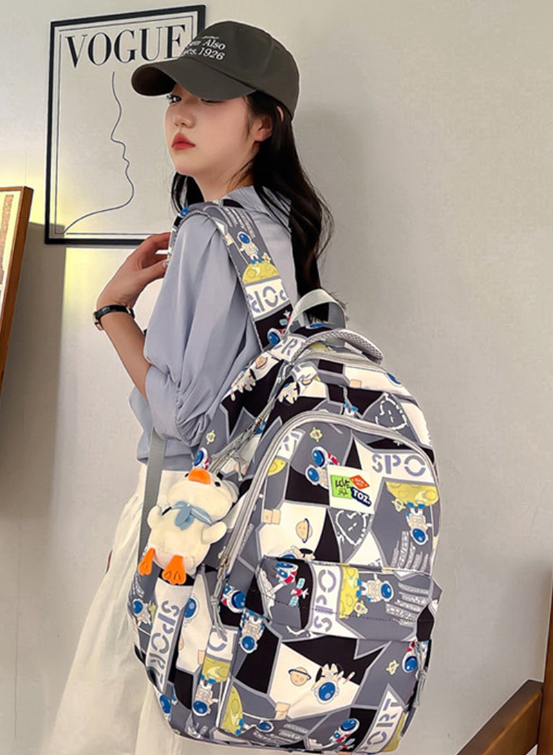 Sharpdo Cute Lightweight Water-Resistant Backpack with Adjustable Shoulder Straps - Black - Image 1