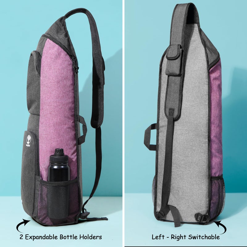 WARRIOR2 Yoga Mat Bag Carrier - Large Pockets & Water Bottle Holders. Yoga Backpack Fits 0.5" Thick x 26" Wide Mats. Hands-Free, Left-Right Switchable, Yoga, Gym, Cycling - Image 5