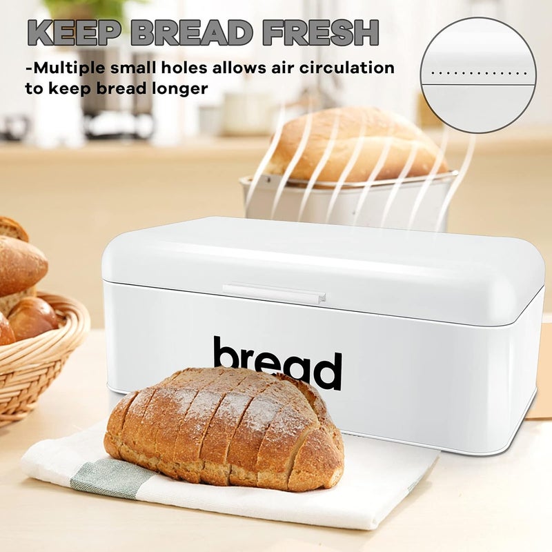 E-far صندوق خبز معدني أبيض عتيق من E-far - Image 3