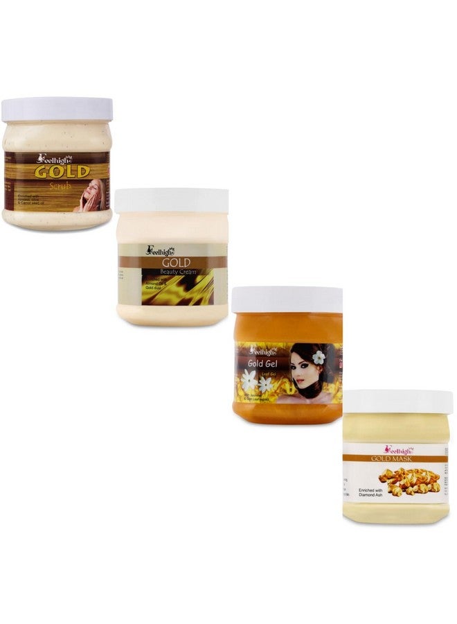 feelhigh Gold Facial Kit For All type of Skin Solution For Man and Woman (4 x 500 ml) - Image 1