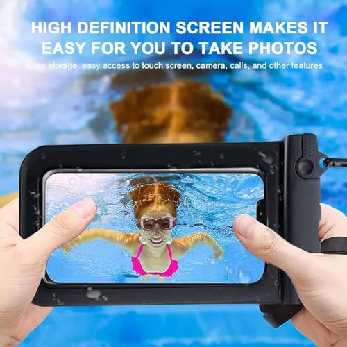Humble Waterproof Bag Pouch for All Smartphones – Fits up to 7 Inches, Inflated Borders for Floating, Adjustable/Removable Lanyard, Ideal for Beach, Swimming Pool & Rainy Days (Black) - Image 3