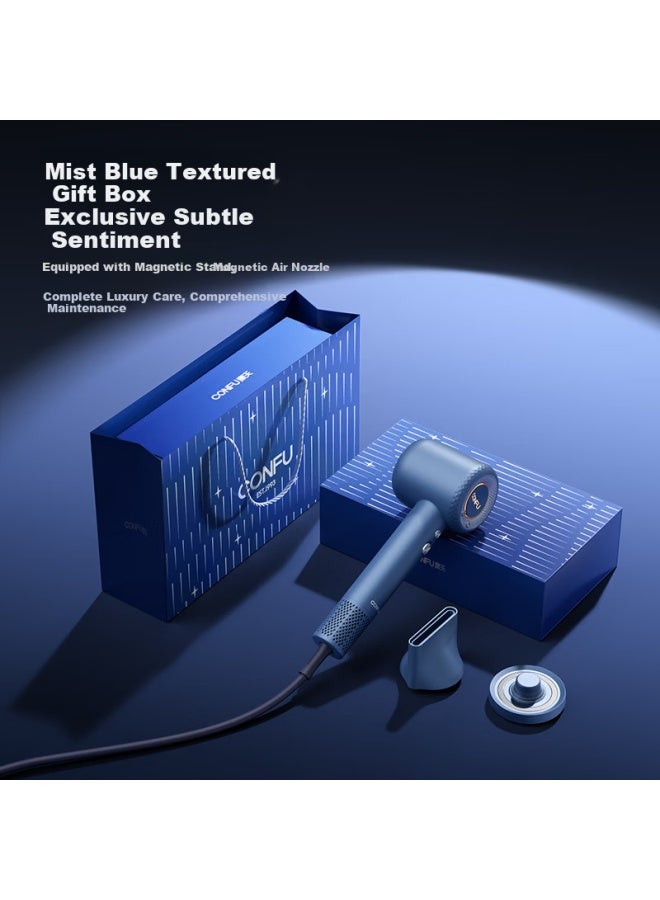 Confu High-speed Hair Dryer 5 Billion Plasma Home Use High Power Strong Wind Fast Drying Birthday Gift For Boyfriend F9proelite Misty Blue Gift Box Edition - Image 1
