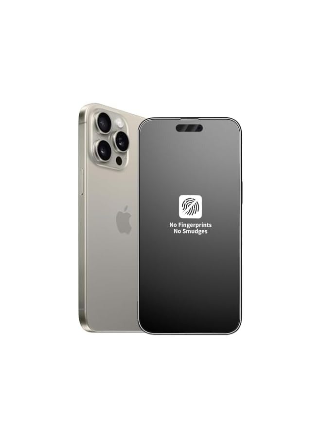 بروماس واقي شاشة للخصوصية من السيراميك غير اللامع مضاد للتجسس لهاتف Iphone 15 Pro Max [ليس زجاجًا]، طبقة مرنة لاصقة كاملة مضادة للتجسس لهاتف Iphone 15 Pro Max 2023 أسود - Image 1