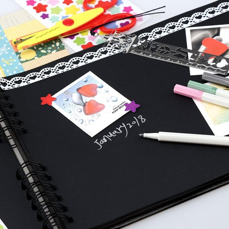 Gotideal 80 Pages DIY Scrapbook Album - Black Craft Paper Photo Album for Weddings and Anniversaries - Image 5