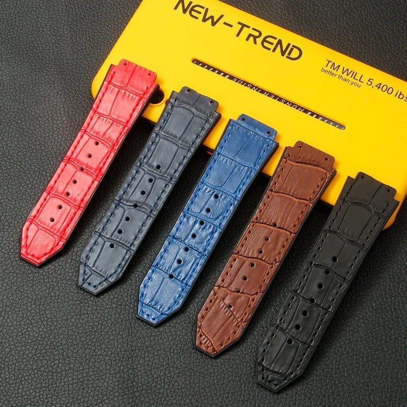 Bluejw Genuine Leather Watch Band Replacement for HB Big-bang Series, Crazy Horse Cowhide Strap 19mm x 26mm - Image 3