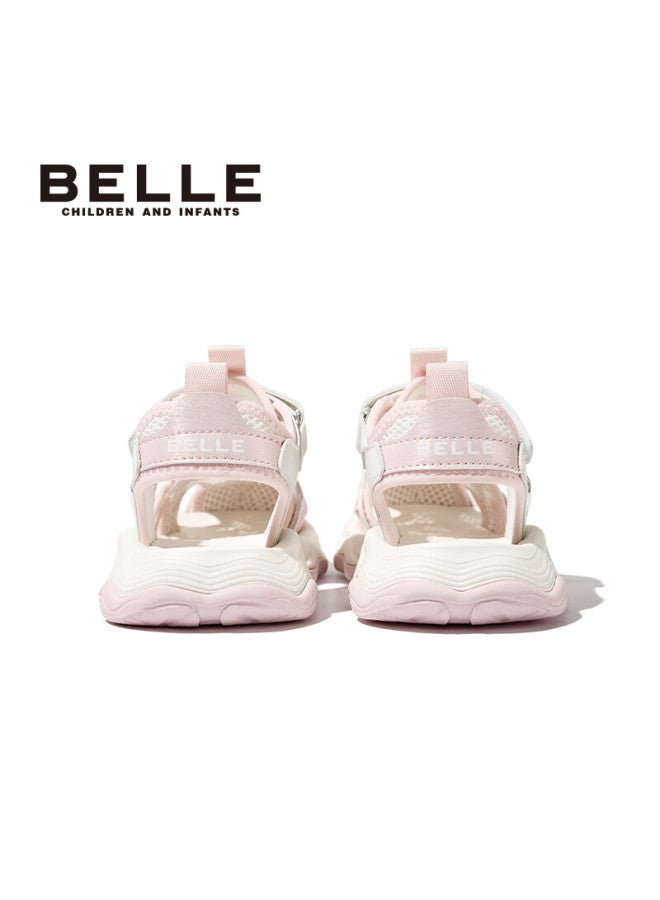 Belle Kids Sandals Summer Closed-toe Sports Beach Shoes Girls Princess Soft Sole First Walking Shoes Pink Size 37 - Image 3