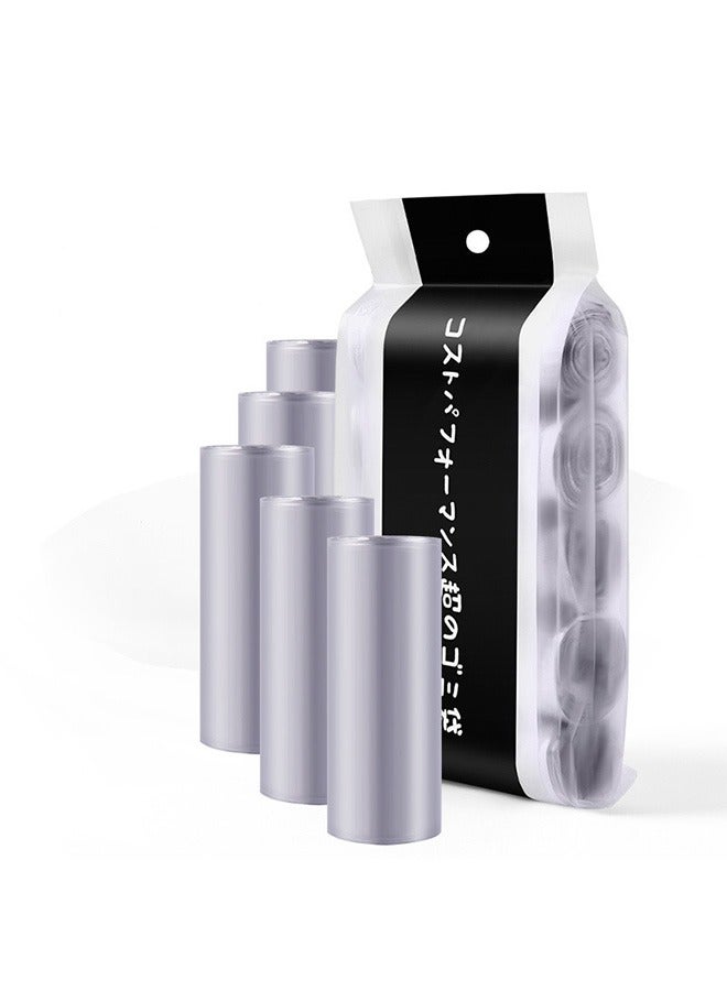 100 قطعة/5 لفات كيس قمامة كبير سميك رمادي 45×50 سم - Image 1