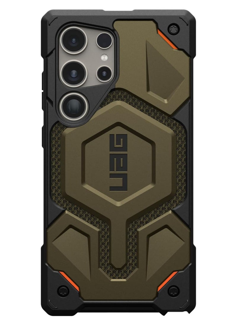 Urban Armor Gear - UAG Monarch Pro Kevlar MagSafe Samsung Galaxy S24 ULTRA Case Cover [25 Feet Drop tested]  - Kevlar Elemental Green - Image 1