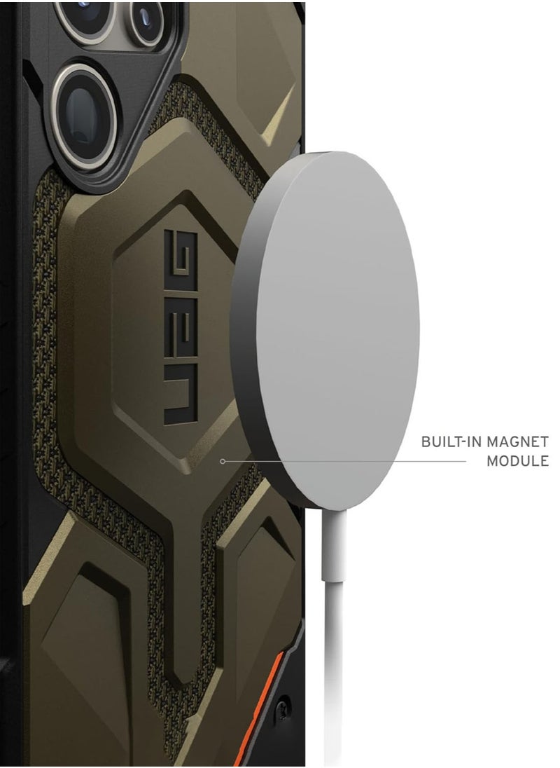 Urban Armor Gear - UAG Monarch Pro Kevlar MagSafe Samsung Galaxy S24 ULTRA Case Cover [25 Feet Drop tested]  - Kevlar Elemental Green - Image 1