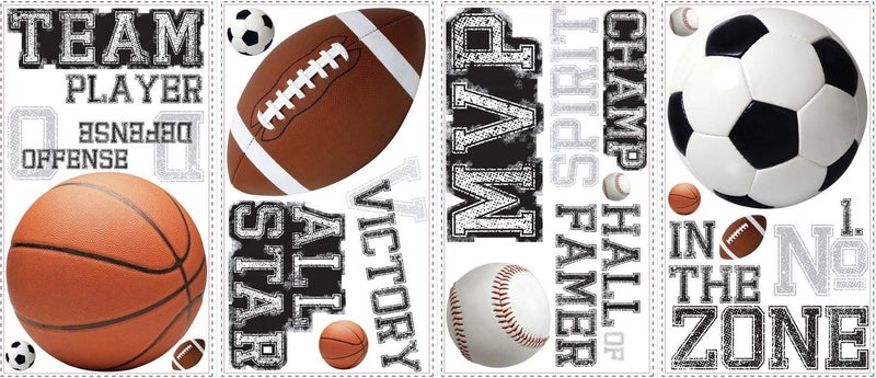 RoomMates RMK1705SCS All Star Sports Saying Peel and Stick Wall Decals 10 inch x 18 inch - Image 1