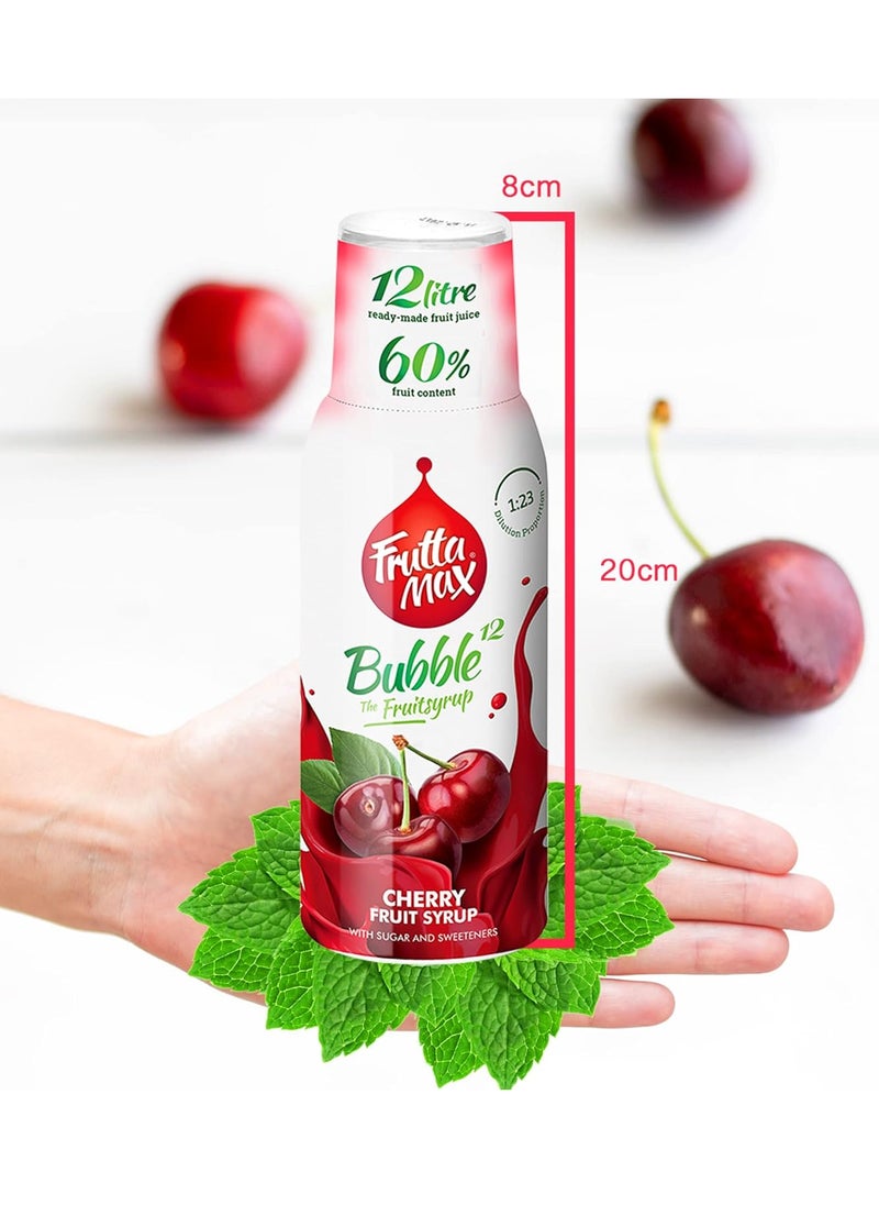 Fruttamax - FruttaMax - Fruit Syrup Concentrate | Less Sugar | with 60% Fruit Content | Suitable for soda Machine 500ml (Cherry) - Image 1