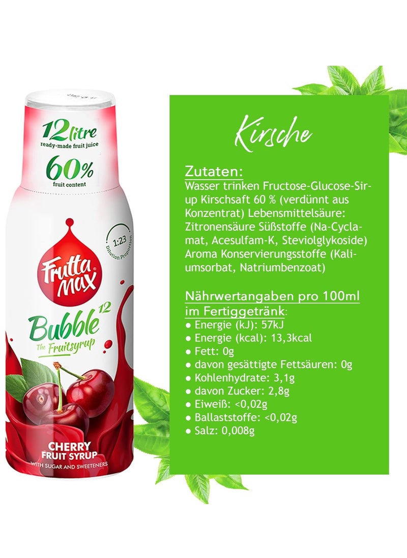 Fruttamax FruttaMax - Fruit Syrup Concentrate | Less Sugar | with 60% Fruit Content | Suitable for soda Machine 500ml (Cherry)  - Image 2
