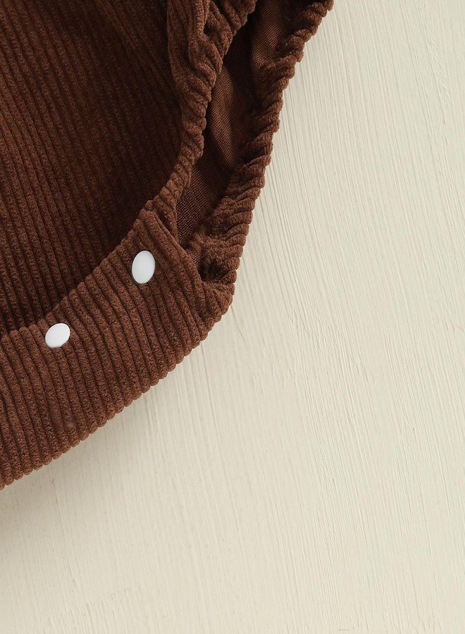 GOOCHEER Fall Clothes Infant Baby Boy Girl Suspender Bib Overall Shorts Bloomers Smocked Football Game Day Outfit (Coffee, 12-18 Months) - Image 5