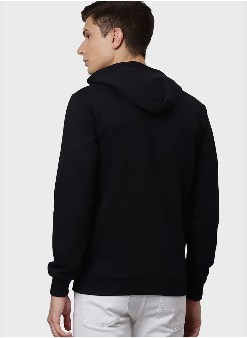 Campus Sutra Front Pocket Printed Hoodie