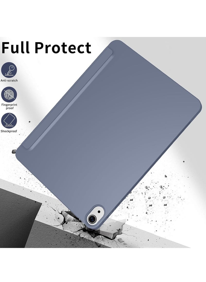 Case for iPad Air 11 Inch M2 2024, iPad Air 5th/4th Gen (10.9 Inch, 2022/2020) – Lightweight Thin Soft TPU Back Protective Case with Auto Sleep/Wake, Smart Folio Cover purple