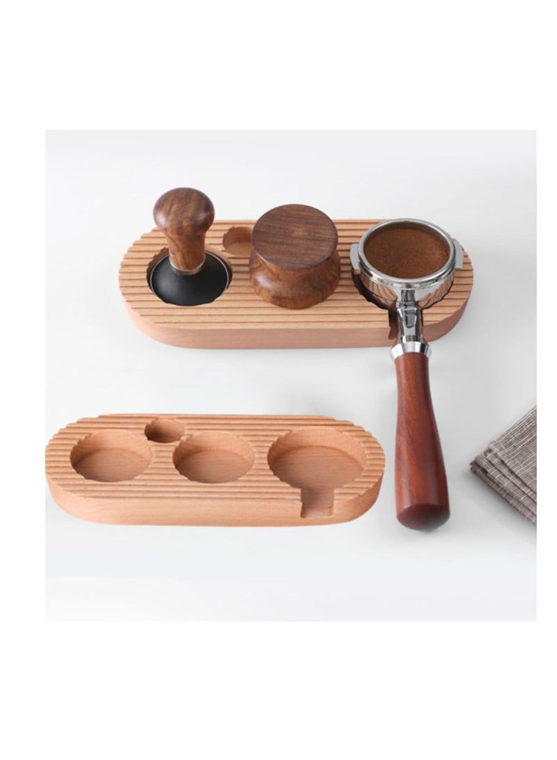 Espresso Tamping Station, Wooden Premium 3-in-1 Espresso Tamper Station, Distributor and Portafilter Holder, Coffee Station Organizer for Kitchen, Bar, Restaurant, Café, for 51mm/53mm  - Image 1