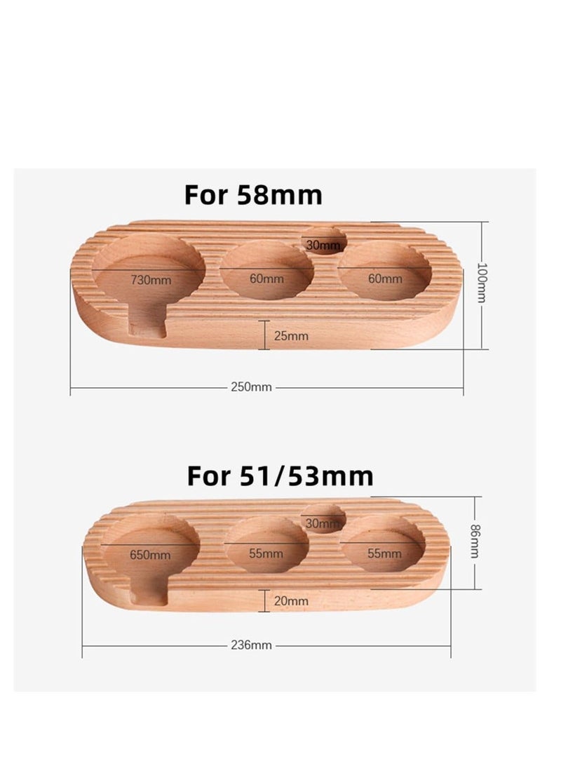Espresso Tamping Station, Wooden Premium 3-in-1 Espresso Tamper Station, Distributor and Portafilter Holder, Coffee Station Organizer for Kitchen, Bar, Restaurant, Café, for 51mm/53mm  - Image 4