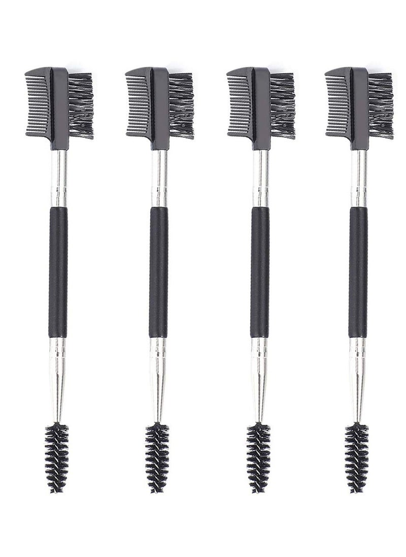 SYOSI Eyebrow Eyelash Shaper Eyelash Comb and Eyebrow Brush Dual Comb Eyebrow Brush Double Head Eyebrow Brush Eyebrow Eyelash Makeup Grooming Tool for Women Girls Cosmetic Travel (Black)  - Image 1