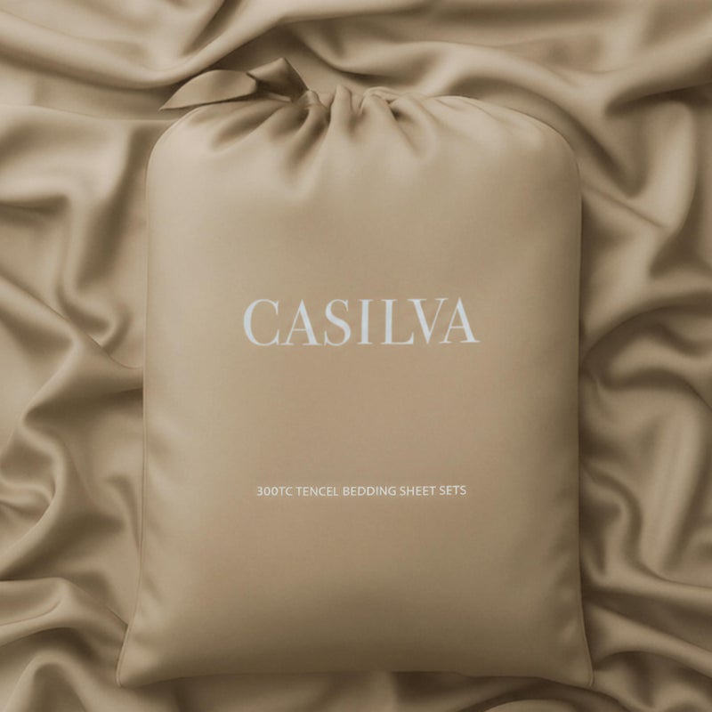 CASILVA Eucalyptus Sheets Infused with Silver for AntiOdor Softer Than Silk Fibers More Cooling Than Cotton Perfect for Hot Sleepers Sensitive Skin 100 Tencel Lyocell Queen Sheet Set - Image 2