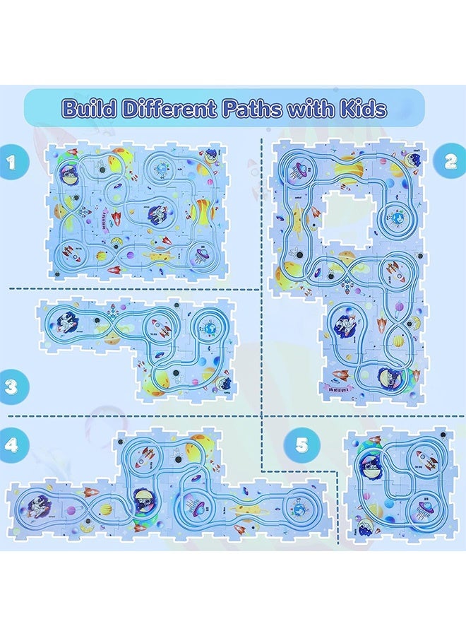 Peachjoy New Plastic Puzzles for Kids Ages 3-5 with A Cute Vehicle, Toddler Puzzles Gift, Critical Thinking Educational Toys, Toys for 3 4 5 6 Year Old Boys Girls, Fun Race Car Track Montessori Toys for Kids  - Image 2