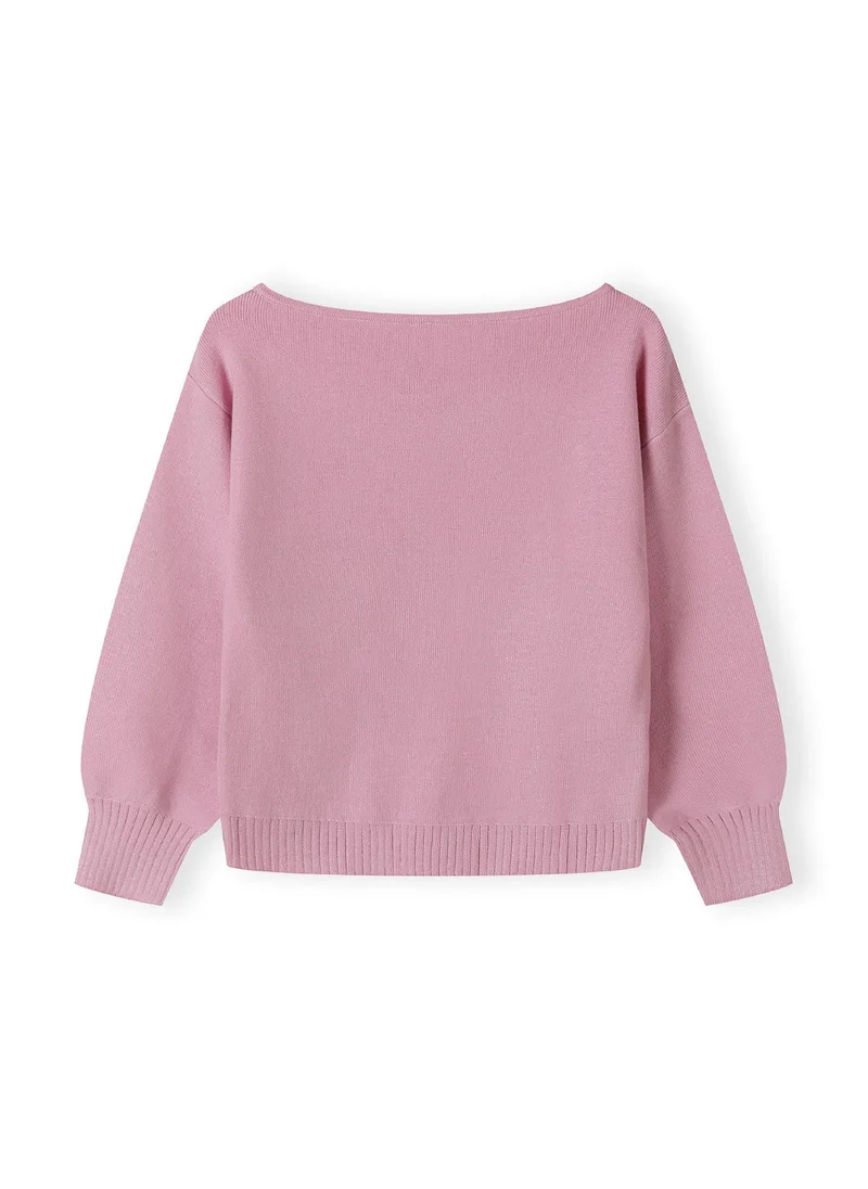 MINOTI Kids Girls Classic Jumper With Boat Neckline