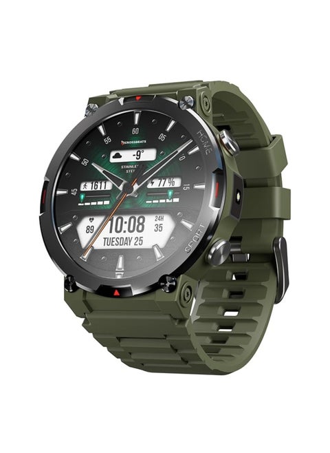 CrossBeats Everest 2.0 Smart Watch for Men 1.43" True AMOLED, Always ON Display Bluetooth Calling Rugged Outdoor with Flash Light Upto 15 Days Battery Life Smartwatch 100+ Sports Mode (Green)
