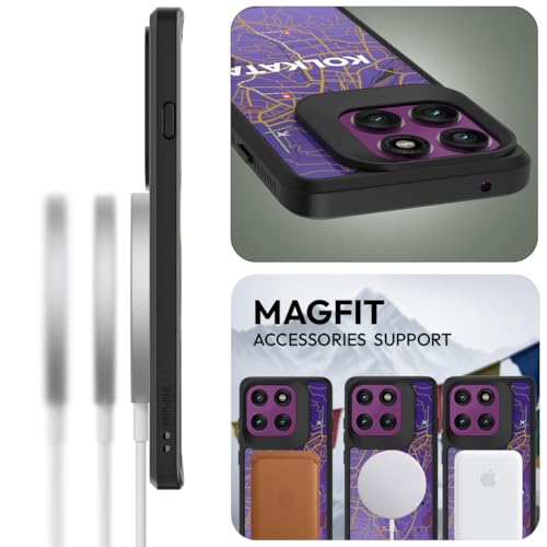 KAPAVER GPS Edition Back Cover Case Compatible with MagSafe, Magnetic Case for Motorola Edge 60 Pro (PC+TPU) (Kolkata-Black) - Image 3