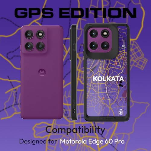 KAPAVER GPS Edition Back Cover Case Compatible with MagSafe, Magnetic Case for Motorola Edge 60 Pro (PC+TPU) (Kolkata-Black) - Image 2