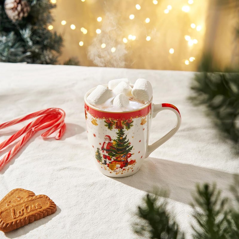 GUTE Ceramic 115oz Christmas Mug  Santa  Tree Design  Microwave  Dishwasher Safe  Perfect for Coffee Hot Chocolate Eggnog  Great Gift - Image 4