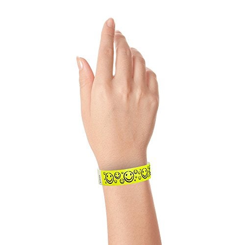 Wristco 500 WristCo Yellow Smiley Face Tyvek Wristbands for Events - ¾” x 10” - Waterproof Recyclable Comfortable Tear Resistant Paper Bracelets Wrist Bands for Concerts Festivals Admission Party - Image 4