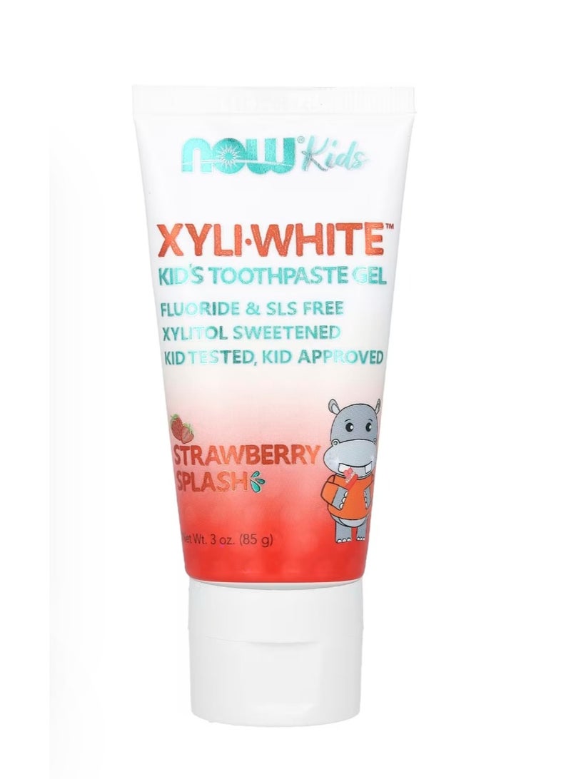 now XyliWhite Kid's Toothpaste Gel Strawberry Splash 3 oz (85 g) - Image 1