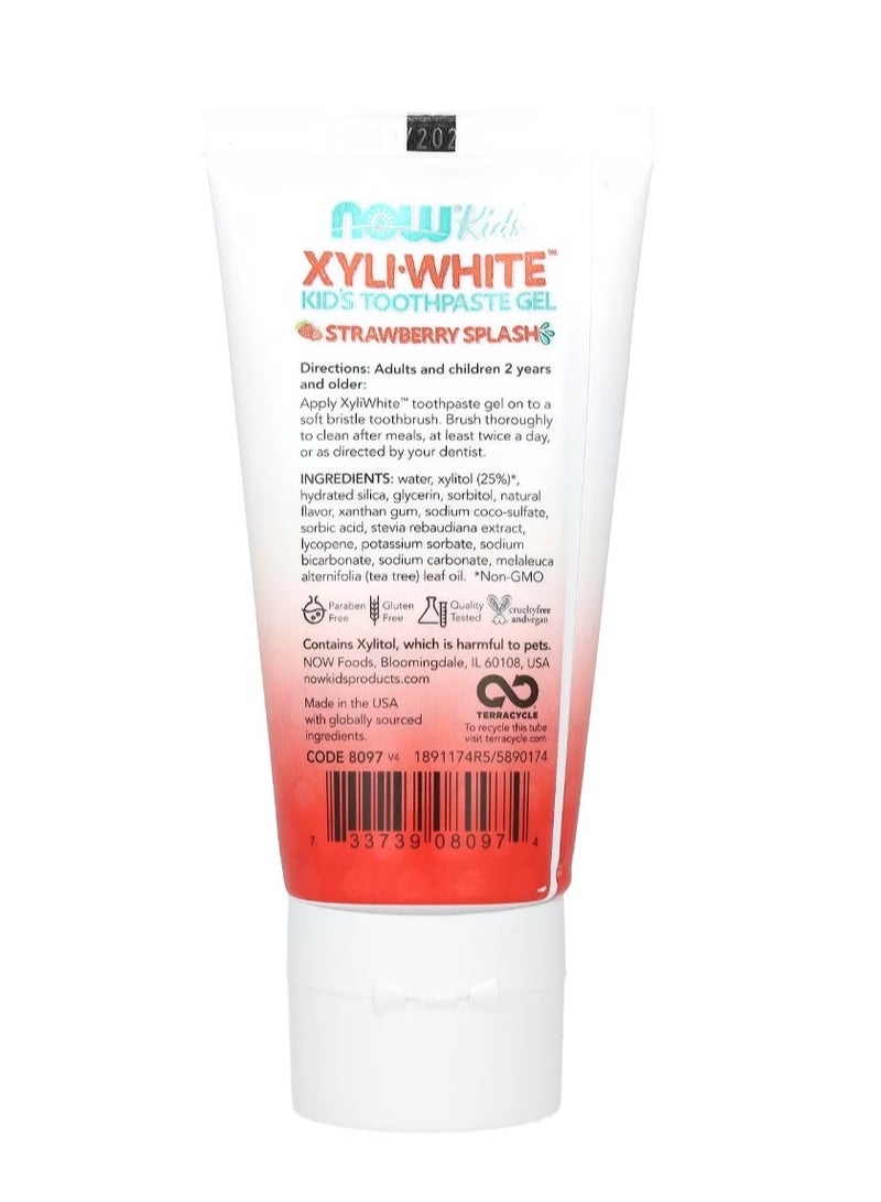 now XyliWhite Kid's Toothpaste Gel Strawberry Splash 3 oz (85 g) - Image 2