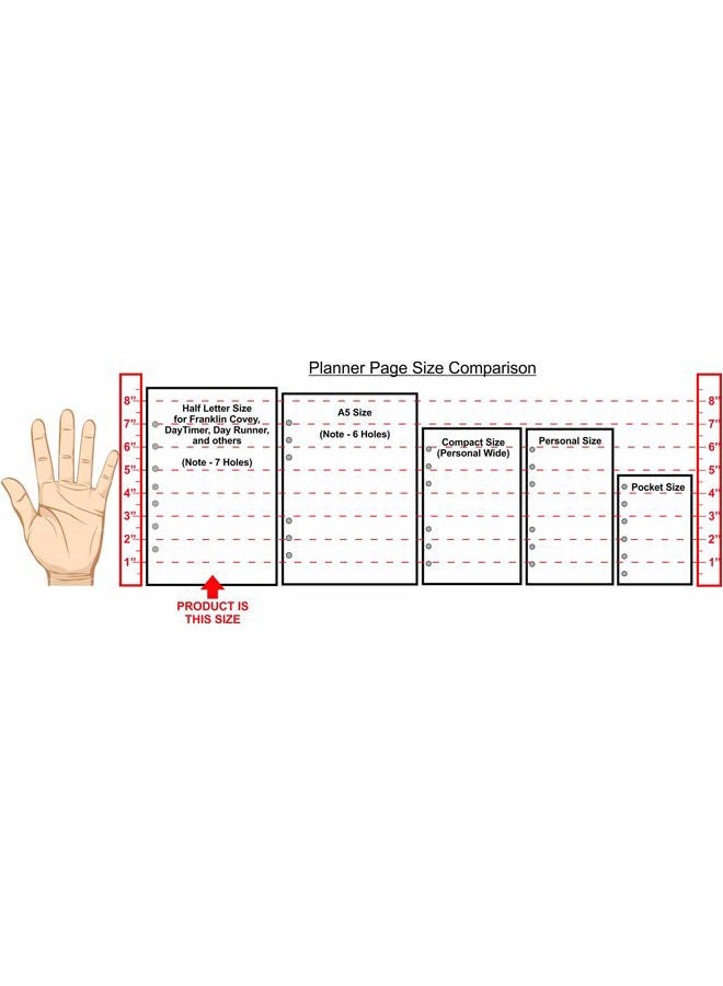 Handy Forms ورق إعادة تعبئة بنمط النقاط بحجم كلاسيكي، تباعد 0.25 بوصة، مقاس ومثقب بـ 7 ثقوب لدفاتر الملاحظات ذات 7 حلقات مثل فرانكلين، إلخ. (5.5" × 8.5") - Image 2