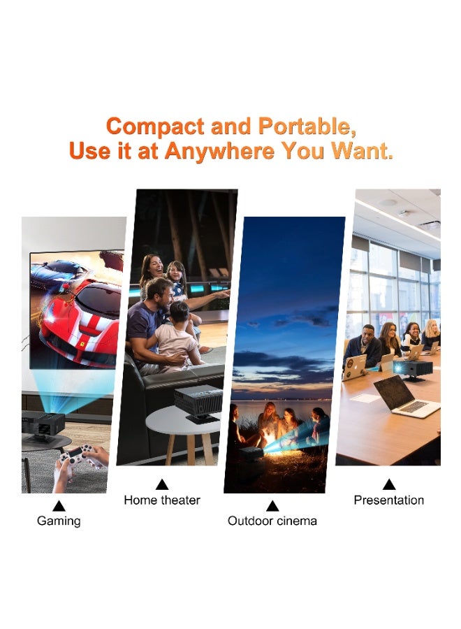 Xnano Classic Projector X6 H716 Full HD 4K 1080P Multifunctional Auto Focus, Auto Keystone Correction / Intelligent Obstacle Avoidance / Screen Automatic Alignment / 360°Rotation / Screen Mirroring / Two-Way Bluetooth / Unique Speaker Cavities / Multiple Compatible Interfaces Headset, TV Box, PC, iPad / Phone, PS4 / PS5, USB - Image 5